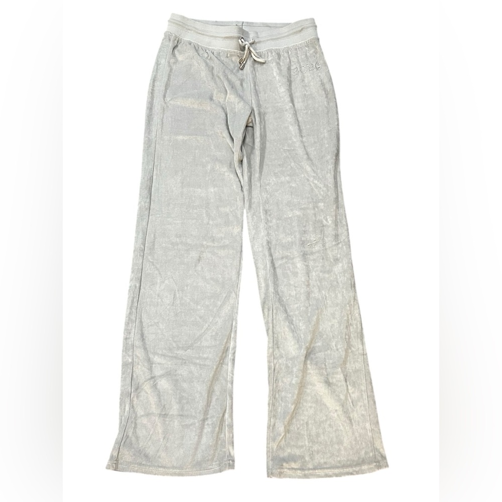 BCBGMaxAzria Icey Gray/Blue Velour Pants Y2K Style- NWT Size Large